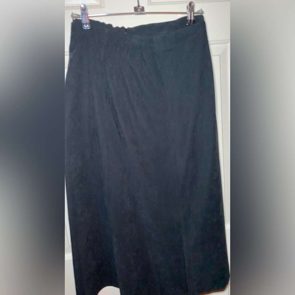 Vintage 90s Y2K Notations Petite PL Black A-Line Pull-On Maxi Skirt
